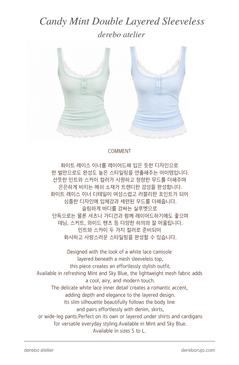 Candy Mint Double Layered Sleeveless (Two Piece) 