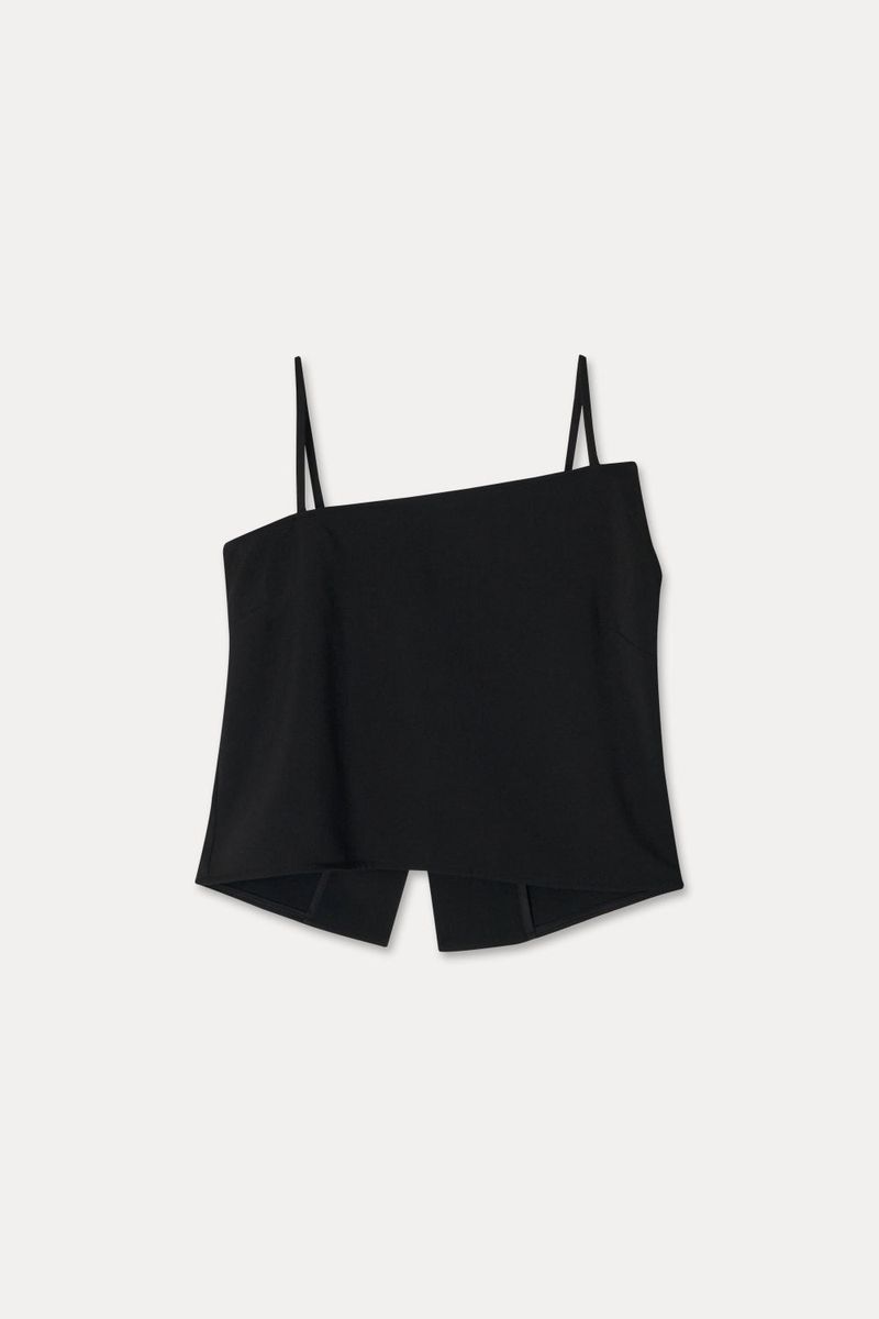 Oblique Neck Sleeveless_Black
