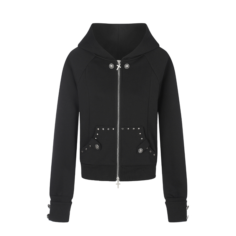 Kaelin Stud Pocket Hood Zip-Up
