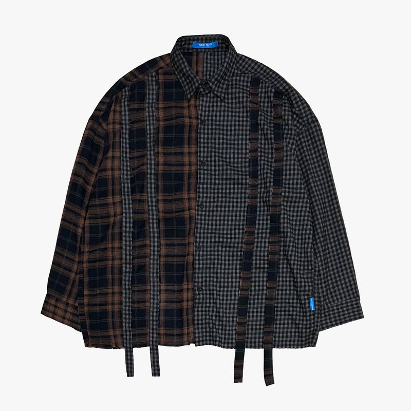 double check deconstructed shirt_brown