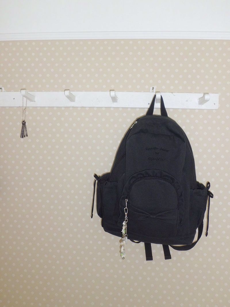 Ruffle ribbon backpack_vintage black