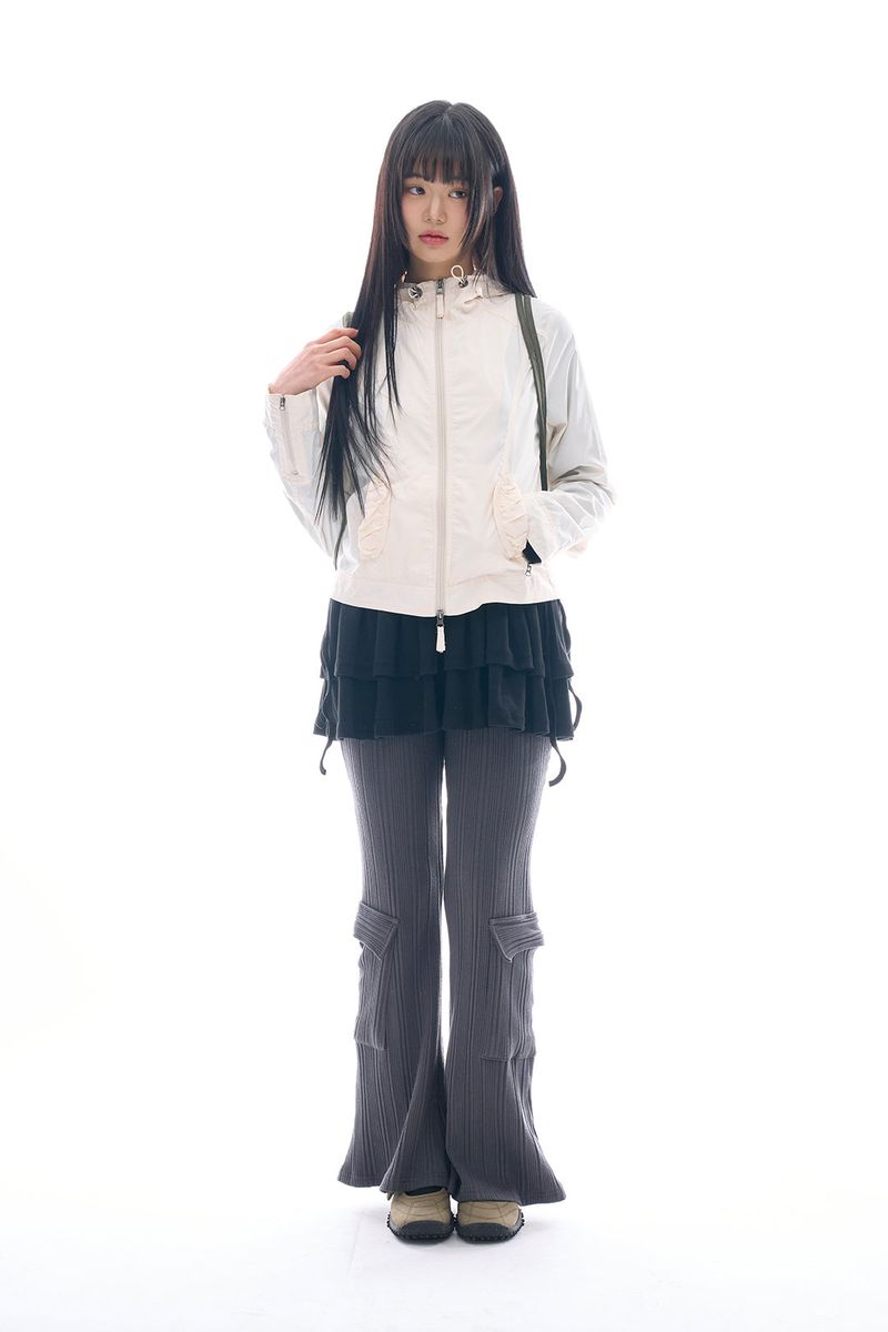 Sio pocket shirring windbreaker jumper