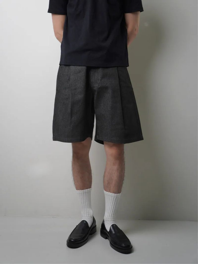 Remesso（レメッソ）の「PT8 プリーツデニムショーツ（パンツ）」