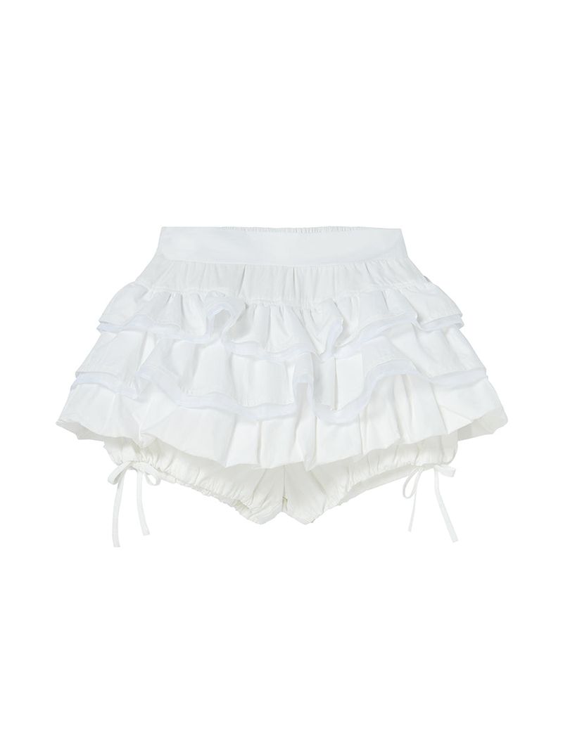 BALLOON FRILL SKIRTPANTS WHITE