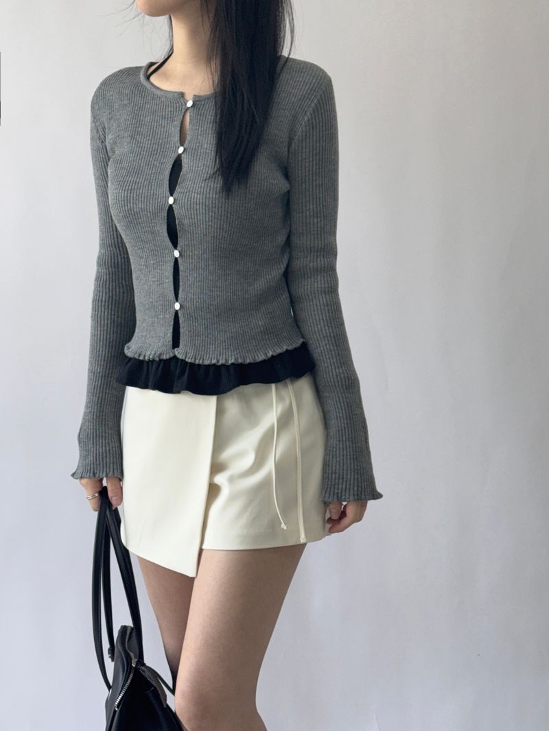 Vigent Wrap Elastic Waist Mini Skirt Pants
