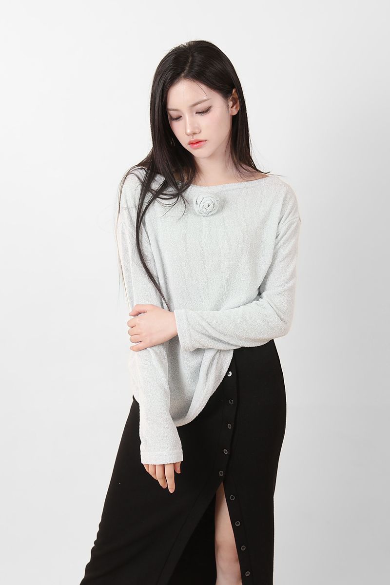 Loose Fit Corsage Knit Mint