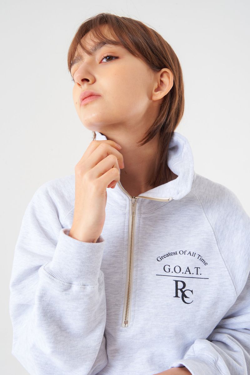 Goat Half Zip-up Light melange