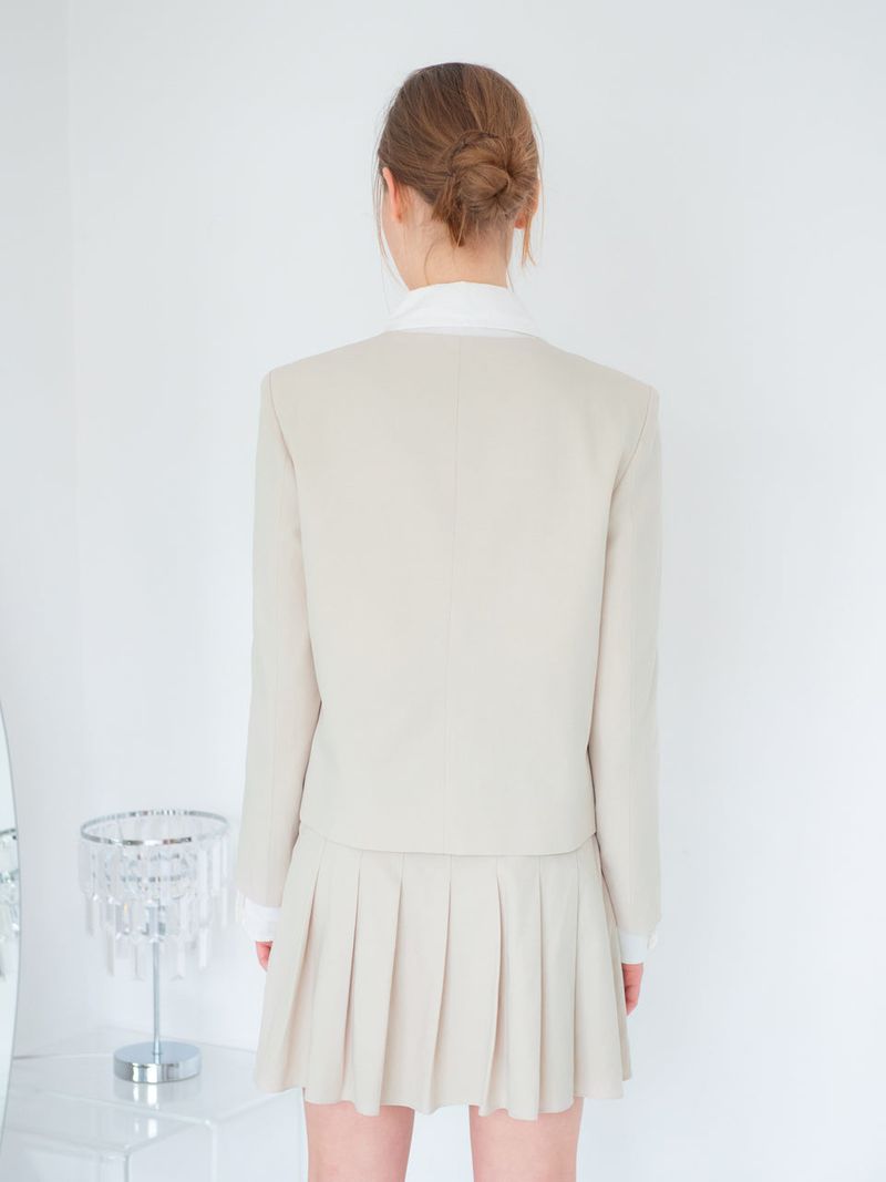 MARIE BASIC ROUND JACKET_BEIGE