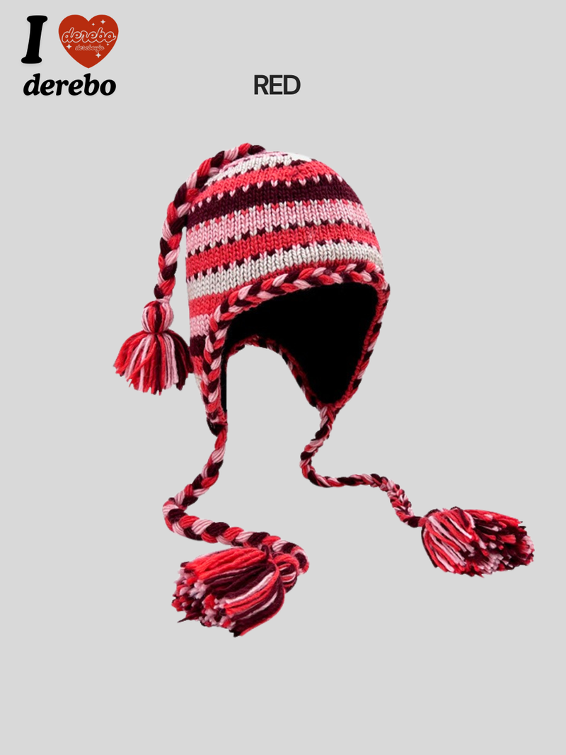 handmade stripe knit hat