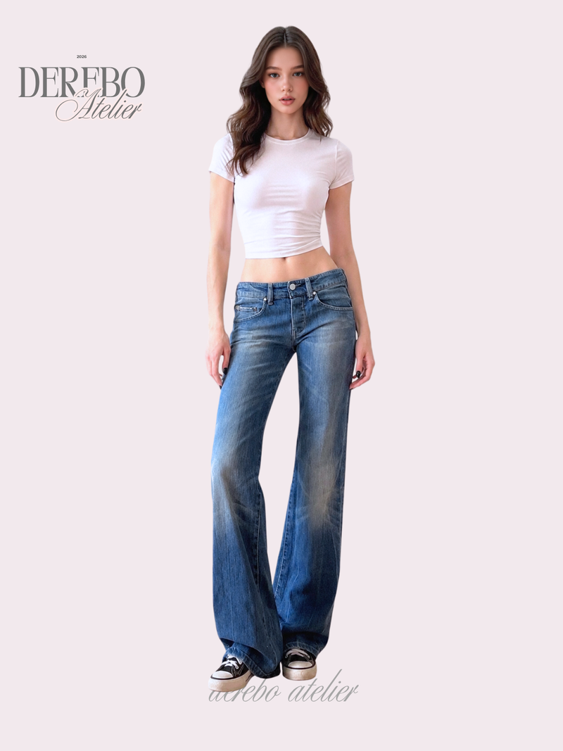 dereborujo(ドレボルゾー)の「Roy Blue Dist Semi-Long Denim Pants(Pants)」