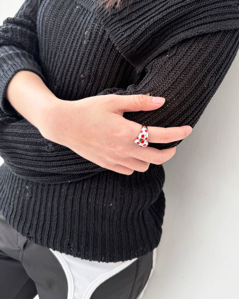 Polka Dot Heart Ring