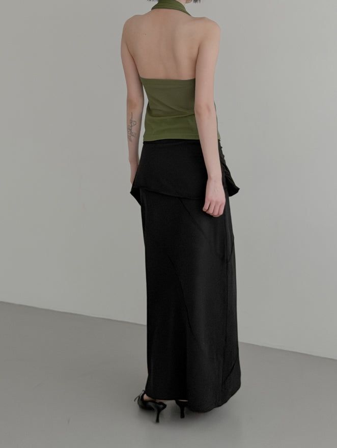 Blin Mesh Cowl Halter Top