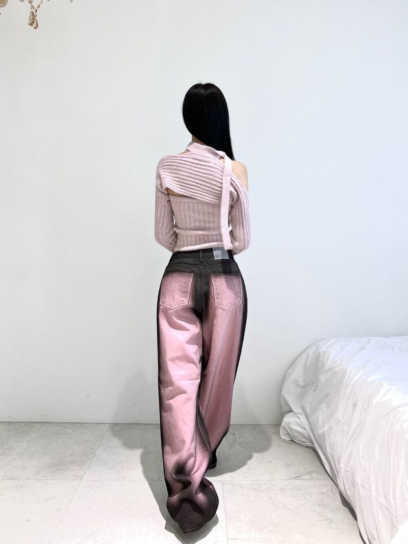 1079. Pink washing denim wide pt