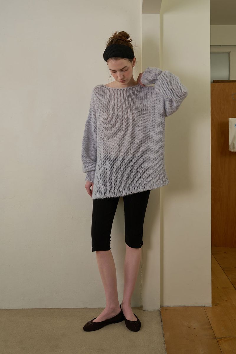 WITHOUTSUMMER(ウィズアウトサマー)の「Soft loose knit_skyblue(Tops)」