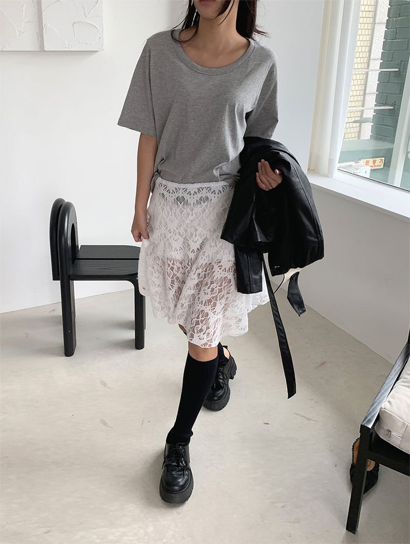 AIR U-NECK LOOSE TEE (5C)