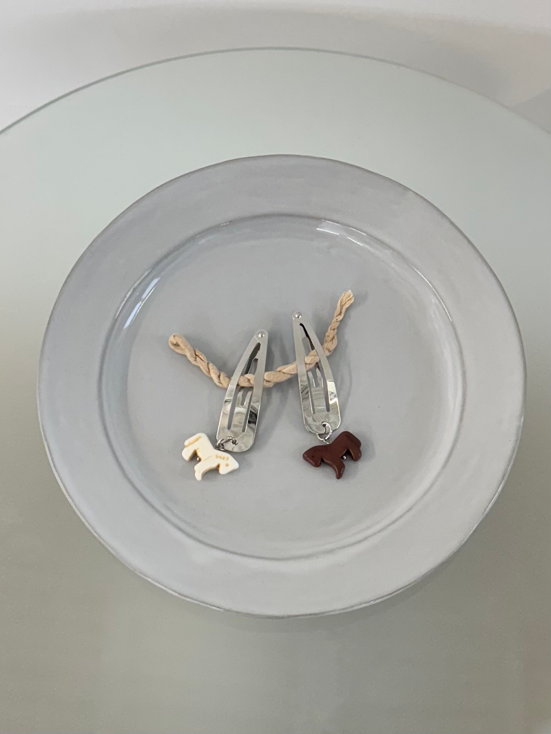 Two horses hairpins