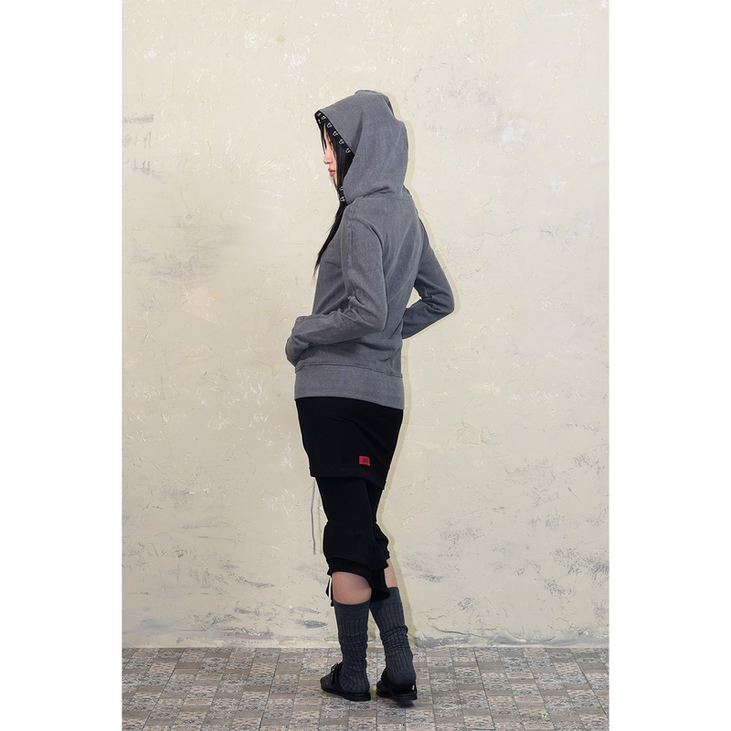LACE-UP CONVERTIBLE JUMPSUIT: BLACK