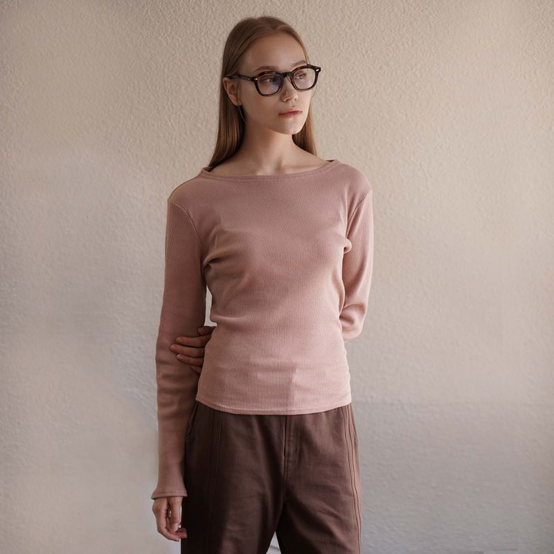 Pink Boatneck Top