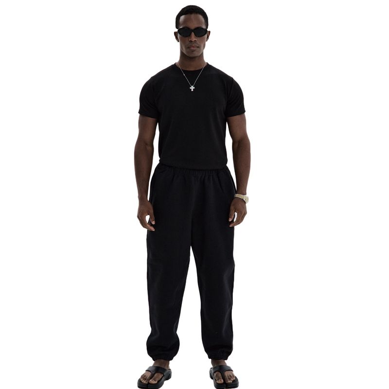 Daily Plain Muscle-fit Tshirt Black