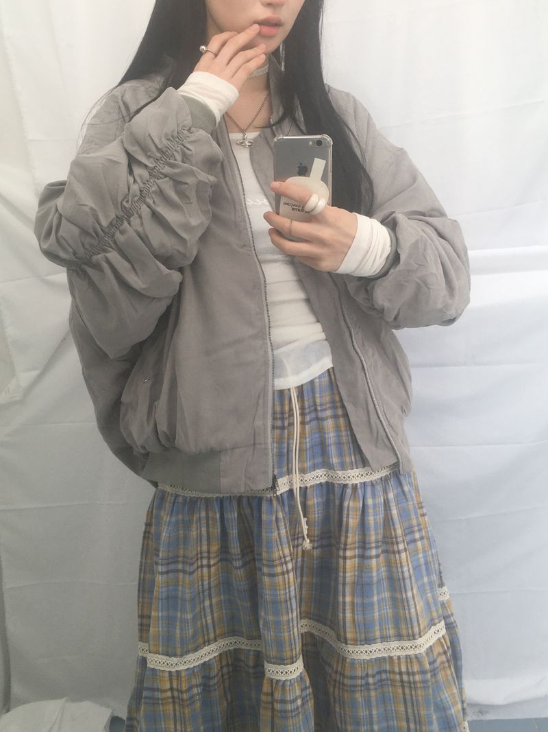 Texture Shirring Jumper