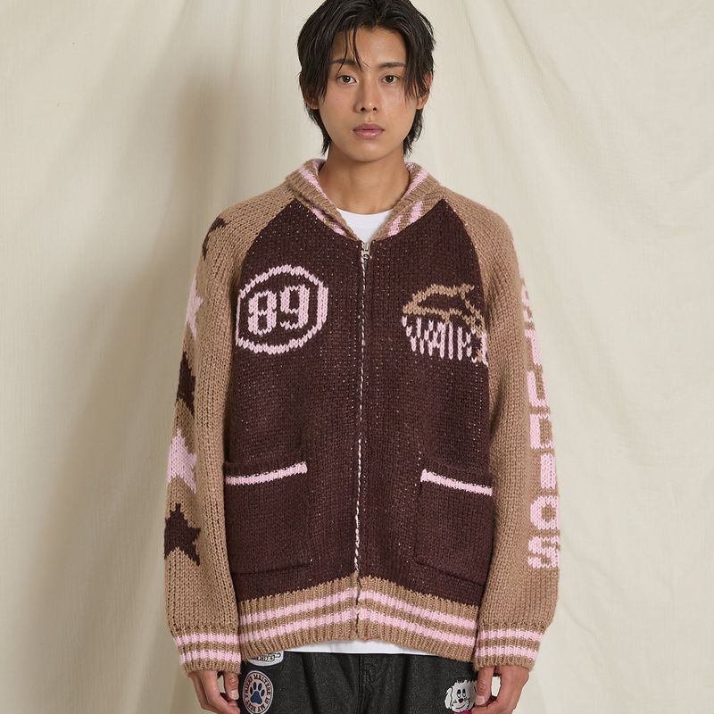 Dolphin Star Logo Zip-up Heavy Cardigan