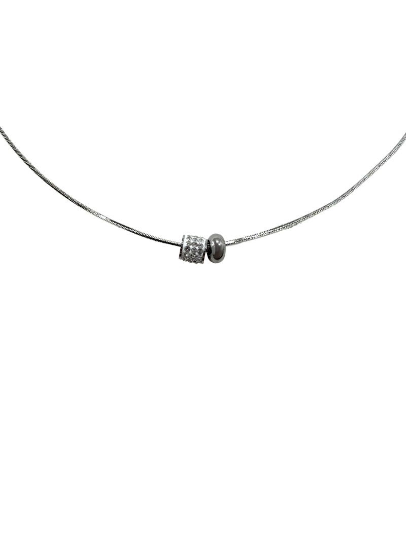 Snake chain] double ring necklace