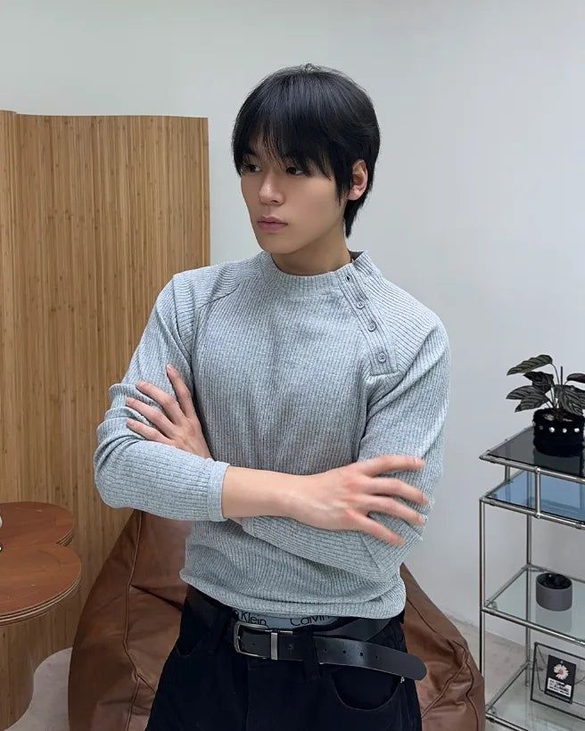 Dopa Muscle-Fit Ribbed Long-Sleeve Top