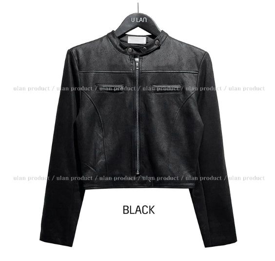 Saika Suede Cropped Rider Jacket
