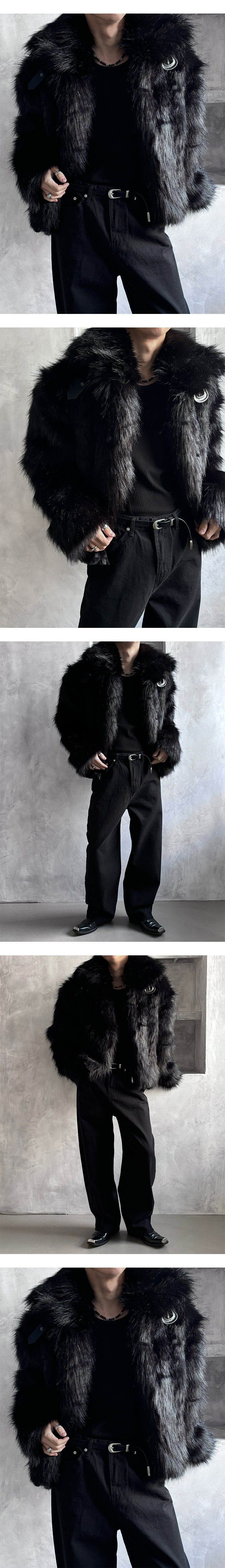 [F/W] Black western fur jacket