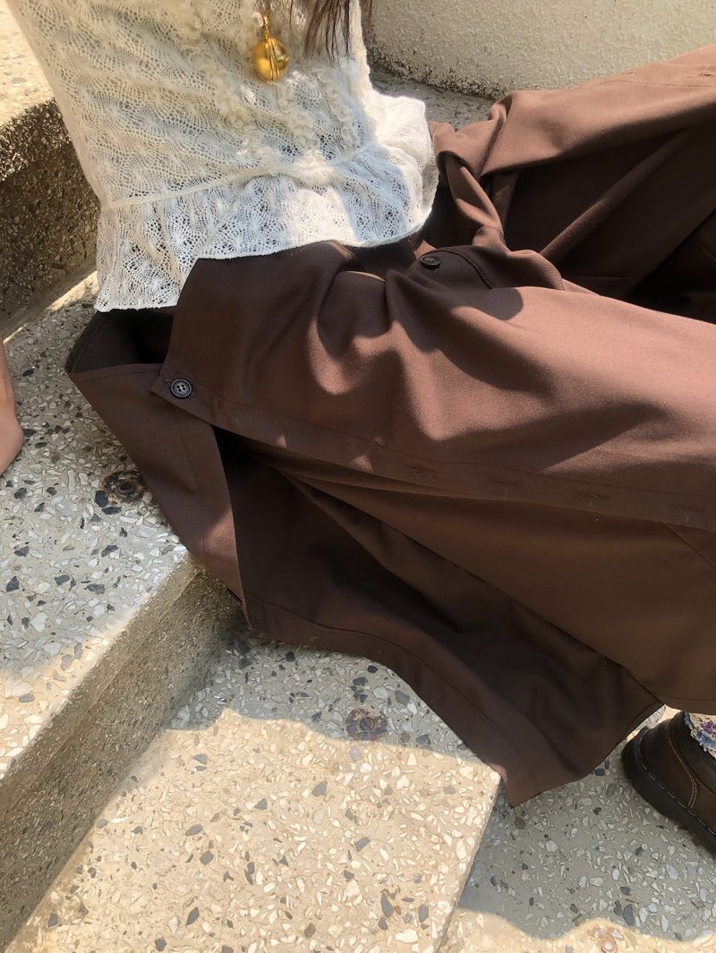 Maroon button bermuda pt (3color)