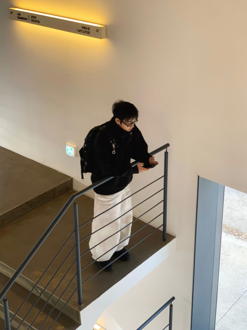 Double turtleneck over sweatshirt 2C