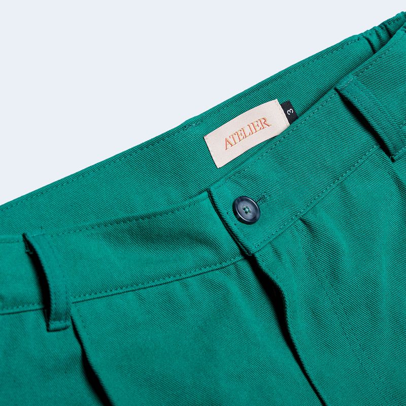 DAMP WIDE FIT ONE TUCK PANTS_GREEN