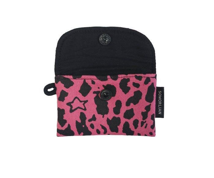 Simple Card wallet _Leopard Pink