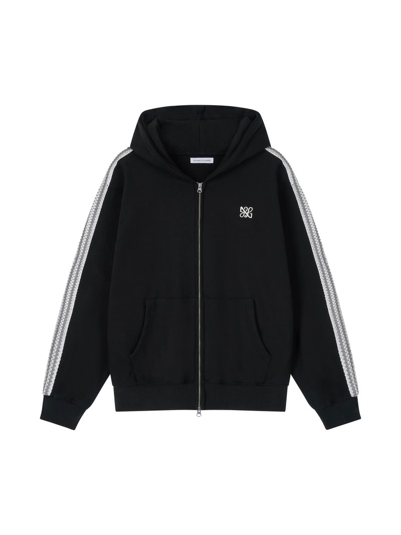 Asel Hooded zip-up Arc Black
