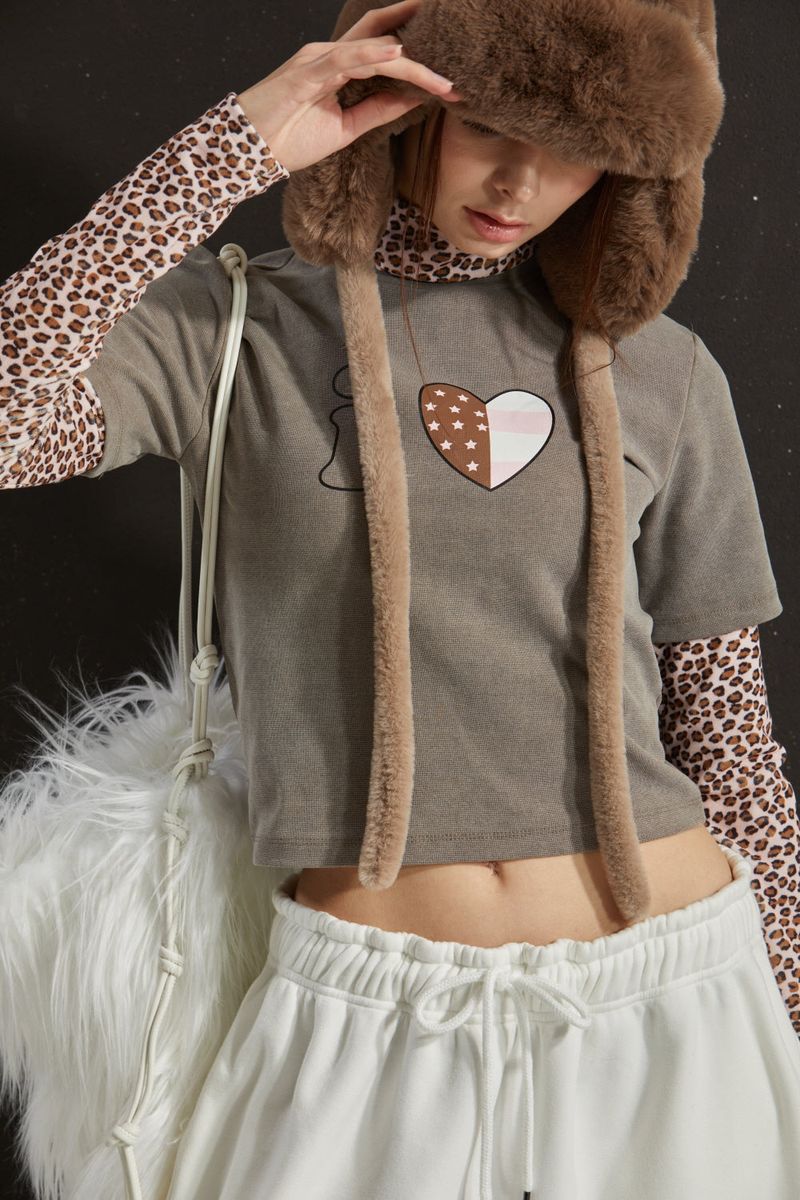 LEOPARD LAYERED T-SHIRT