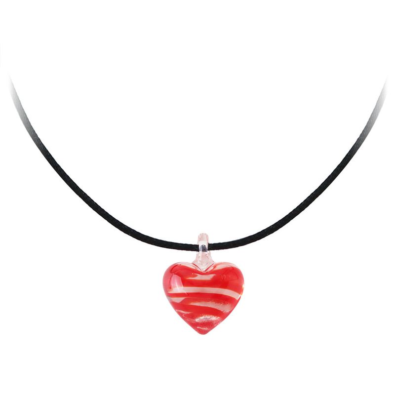 mellotory(メロートリー)の「HEART STRIPE NECKLACE (RED)(Accessories)」