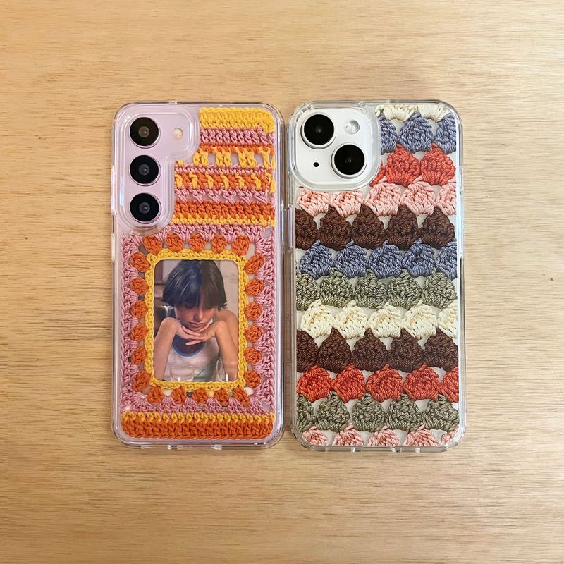 MOTIF FRAME HARD JELL CASE_YELLOW & PINK