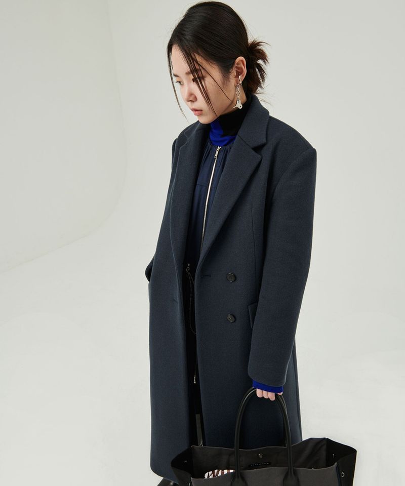 WOOL LONG COAT_NAVY