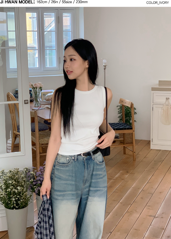 High Quality Basic Rib Sleeveless (5color)