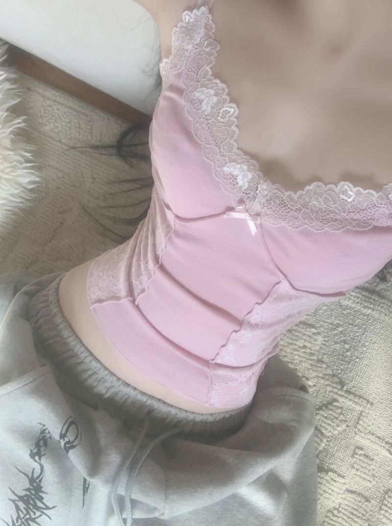 suzen（スゼン）の「Ridona Lace Top (light pink)（Tops）」