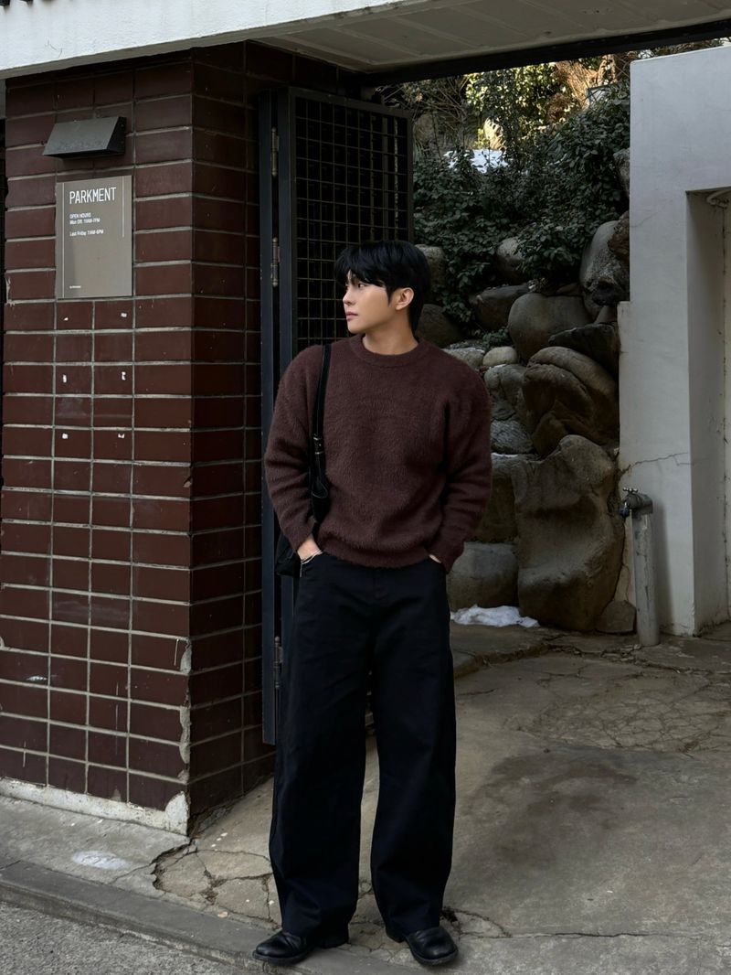 Way pintuck curved pants