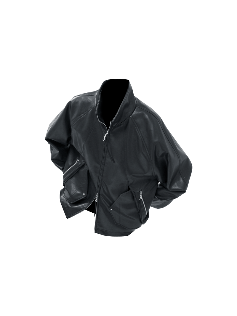 RELABEL（リレーベル）の「RELABEL Spatial Relations (Vietnam) Deconstructed, segmented, concealed multi-layering Multi-pocket silhouette leather jacket（Jackets/Outerwear）」