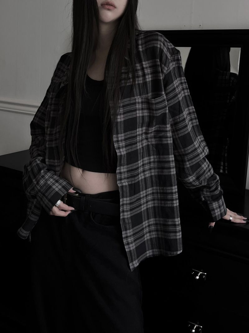 URBAN UNIQUE（アーバンユニーク）の「loose girin check shirt (unisex)（Tops）」