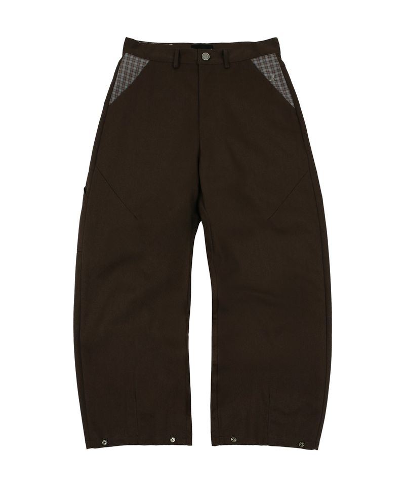 Symbol Logo Check Pocket Pants Brown