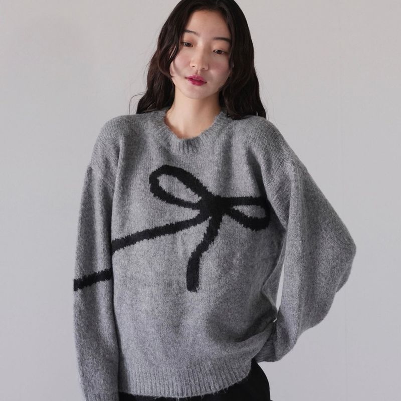 flow diagonally ribbon knit