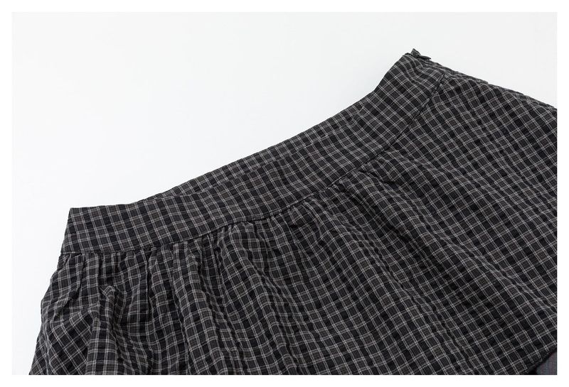 Y2K Layered Check Midi Skirt