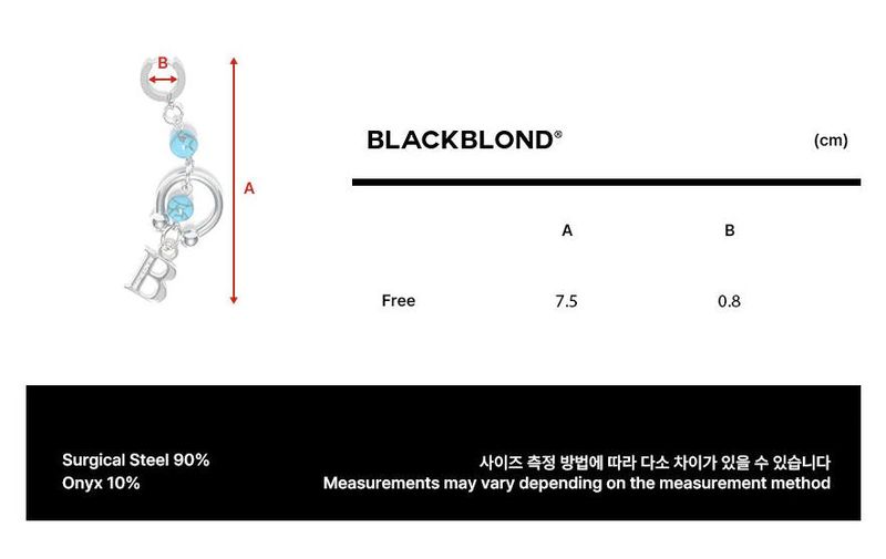 BBD Stone Ball B Logo Earring (Silver&Turquoise)