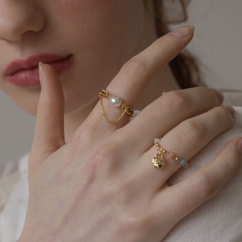 MerryMotive(メリーモチーブ)の「パールポイントドロップチェーンシュガーリング(アクセサリー)」