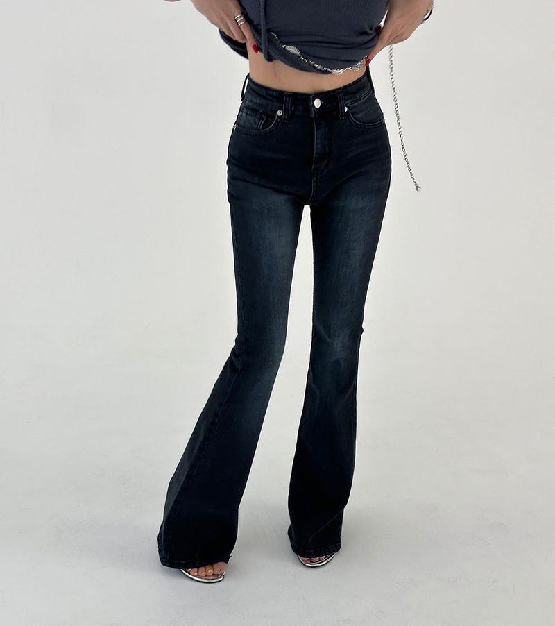 blue dark blue bootcut jeans