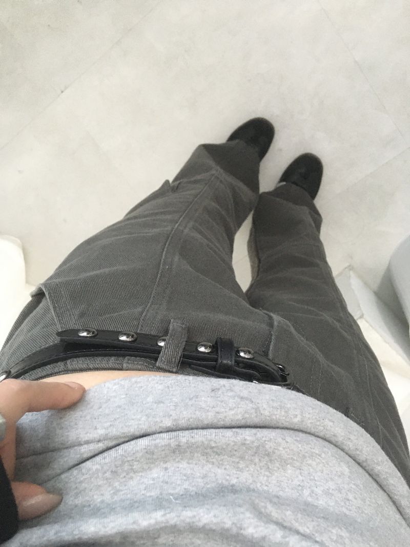 Low cargo bootcut pants